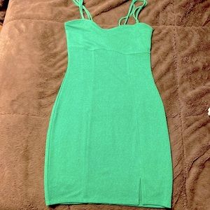 green h&m mini dress NWT